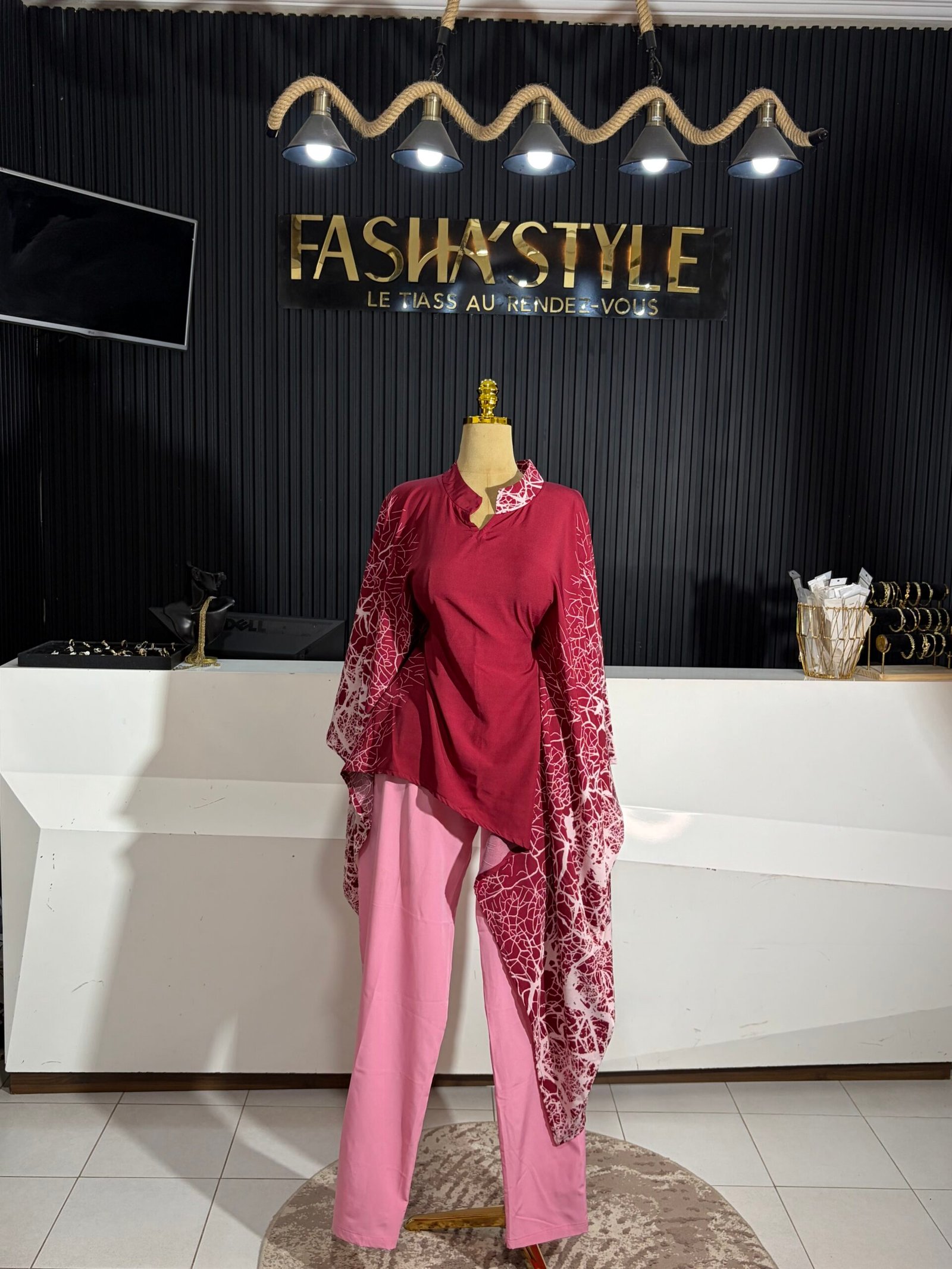 AMINA'SET BORDEAUX/ ROSE CLAIRE